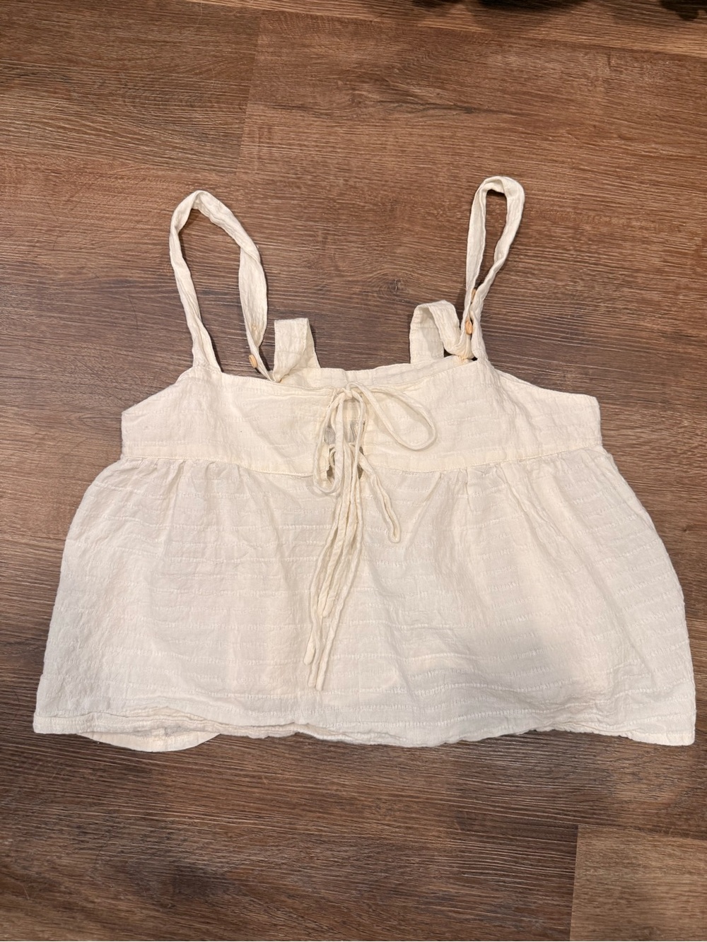 Taylor Cream Tie-Front Gauze Cami